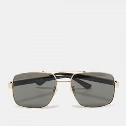 Gucci Gucci Black/Gold- Aviator Sunglasses