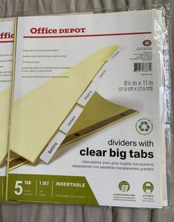 NEW:  5 tabs dividers