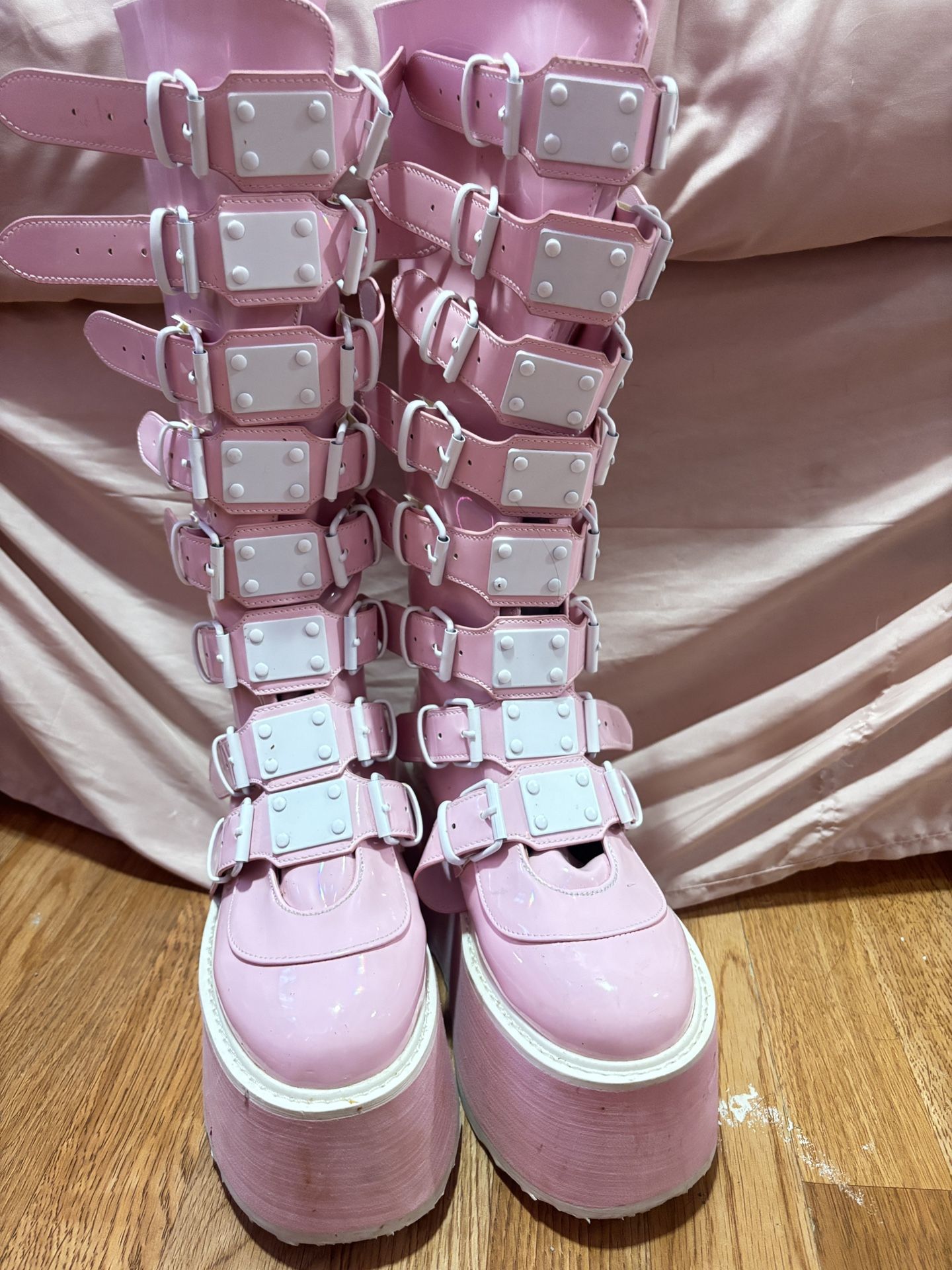Pink Demonia Platforms Boots