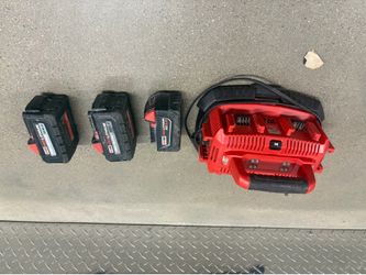 Milwaukee M18 6-Bay Charger Lot w/ (2) High Output 6.0 & (1) XC 3.0 Batteries