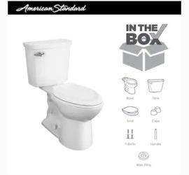 American Standard Homestead VorMax White Elongated Chair Height 2-Piece WaterSense Toilet 12-in Rough-In Size (ADA Compliant)