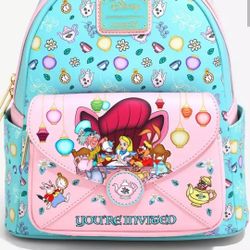 NWT. Alice In Wonderland Loungefly Mini Backpack. 