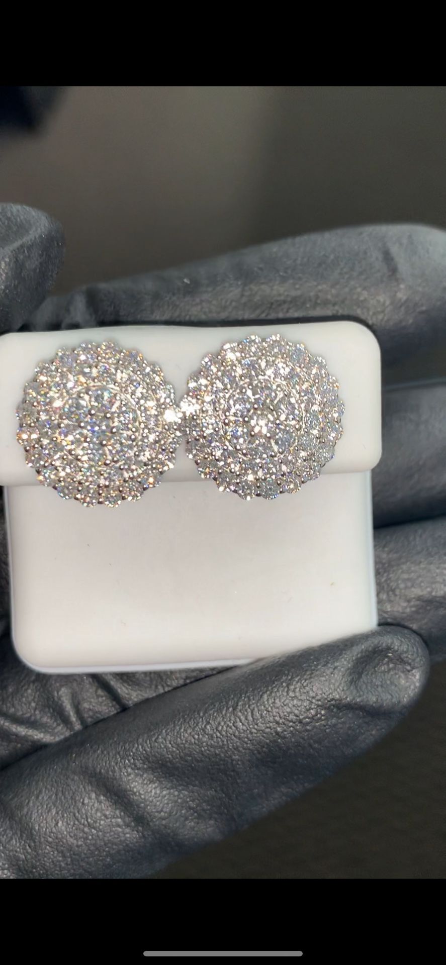 925 Silver Moissanite Diamond Earring 