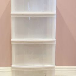 4 white drawer plastic storage