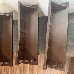 3 wall shelves wood painted expresso/ dark brown