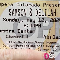 2 Tickets To Samson And Delilah 4/12/24