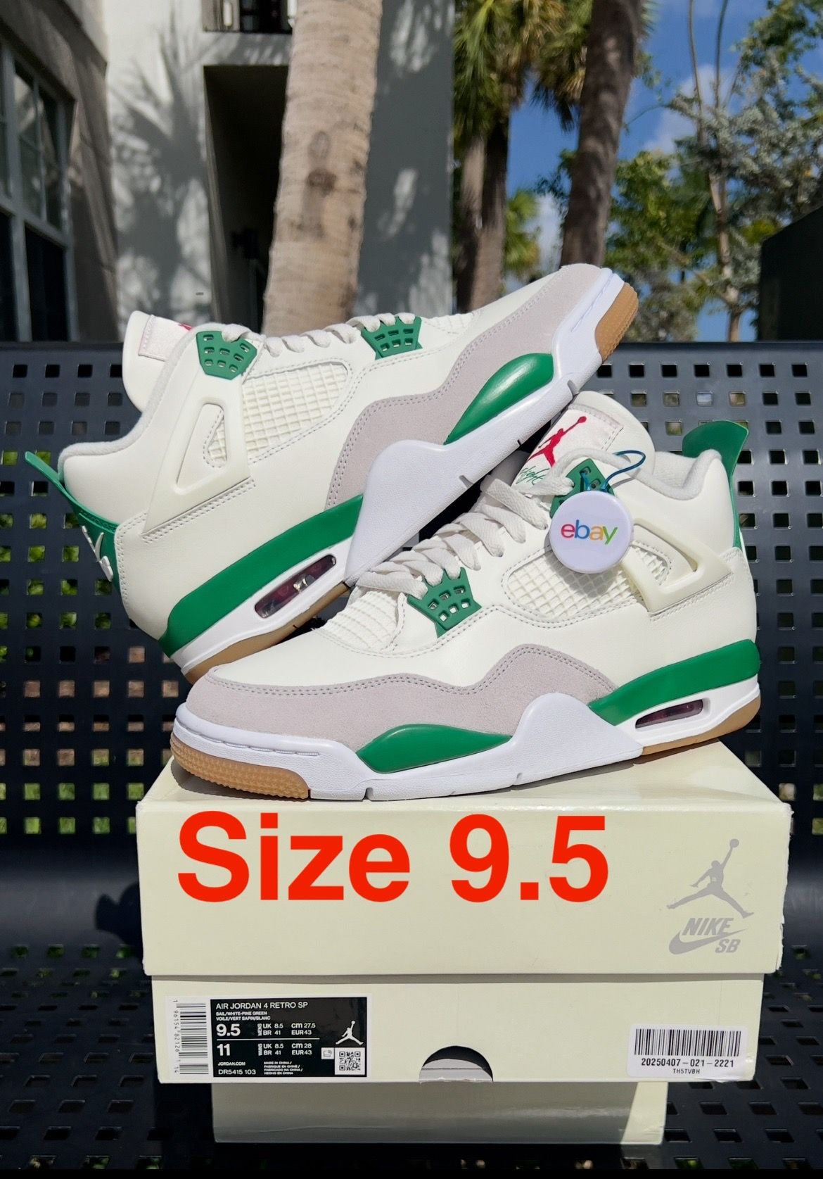 Jordan 4 SB Size 9.5 NEW Green Brick Travis Gamma Cat
