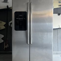 Excellent Working Stainless Steel Side-By-Side Refrigerator Freezer
