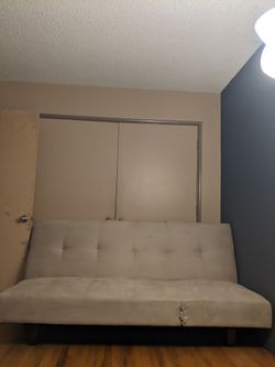 Double size click-clack sofa/bed sage green