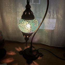 Beautiful Turkish Swan Neck Mosaic Lamp 