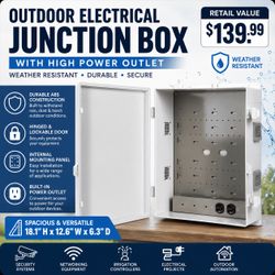 Outdoor Weatherproof Electrical Junction Box with Power Outlet – New MSRP $139.99