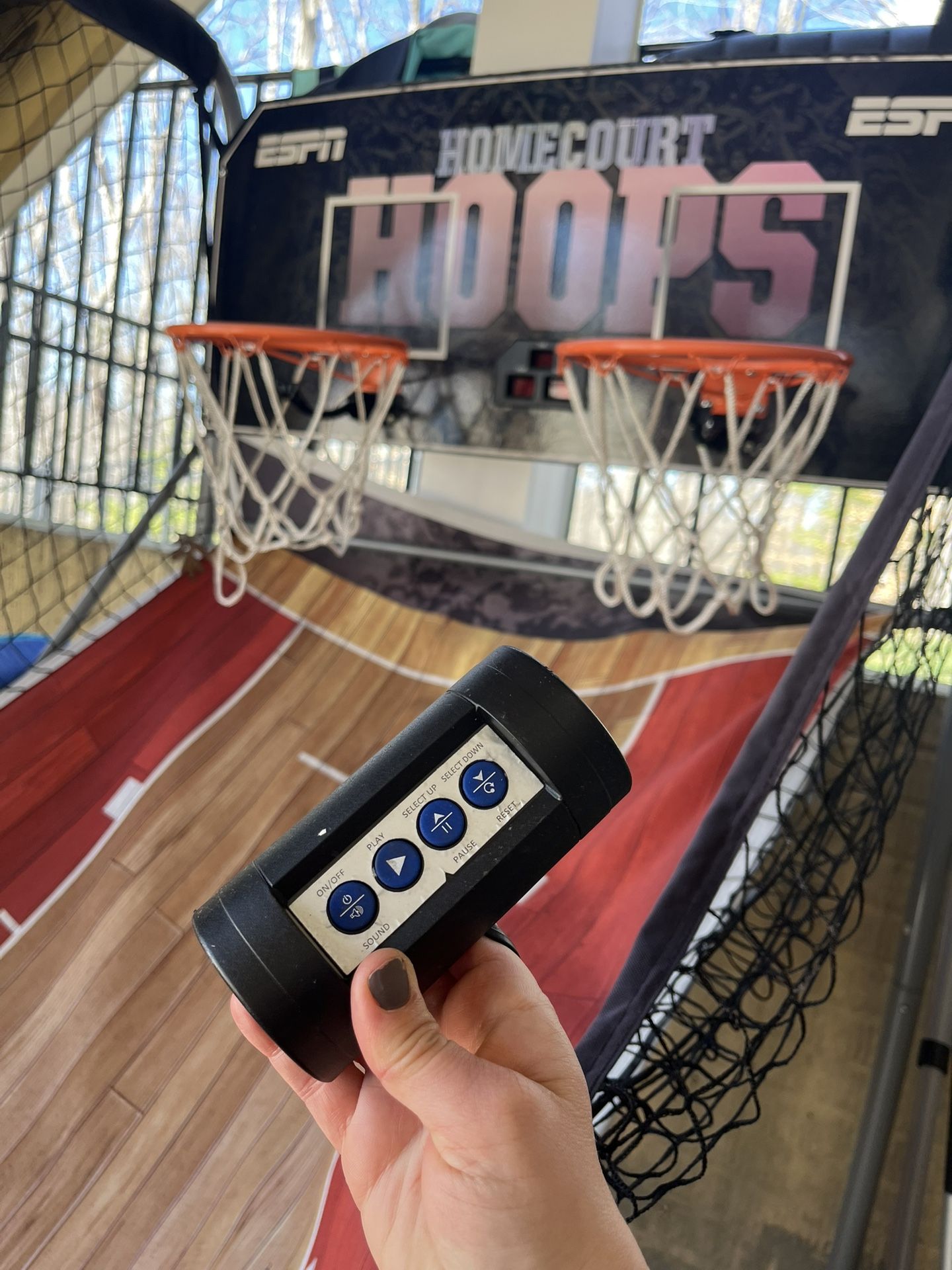 Cool Two Hoop Basketball Station