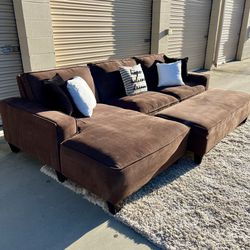 Fabric 3-Piece Sectional With Storage Ottoman