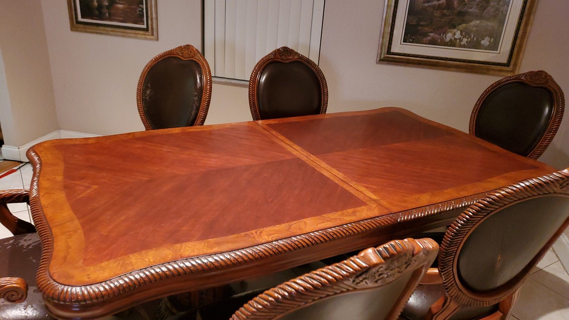 Baers Furniture, Wood dining room table with 6 chairs for Sale in