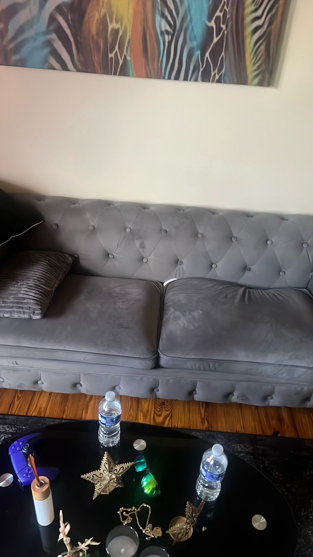 Grey Suede Couch