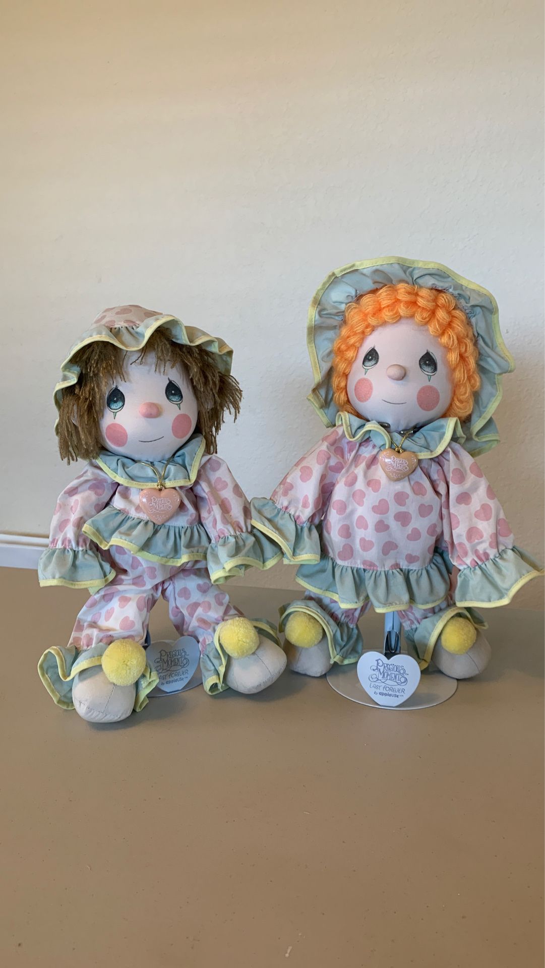 Precious Moments Clown Dolls; Donny & Peggy