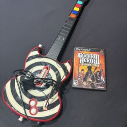 PS2 WIRED GUITAR HERO RED SG WITH GUITAR HERO 3 BUNDLE