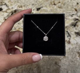 Moissanite 1 CT Solitaire Bezel Necklace (new)
