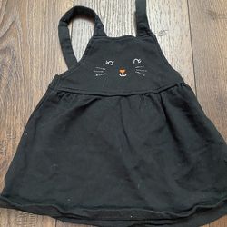 Girls black cat dress jumper size 12 Months By carters #16