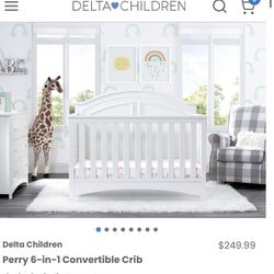 Tan Delta Children Convertible Crib