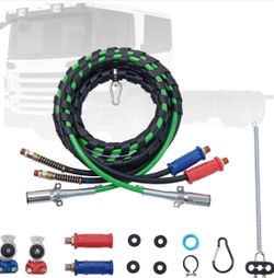 VEVOR 12FT Semi Truck Air Lines Kit with 2PCS Glad Hands, 3-in-1 Air Hoses & 7 Way ABS Electric Power Line, with 2PCS Gladhand Handles, 4PCS Seals and