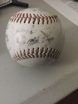 Signed Baseball by 1992 dodgers team