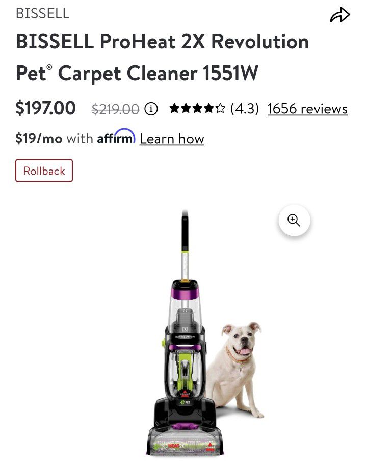 Bissell PROHeat 2x Revolution  Pet Cleaner