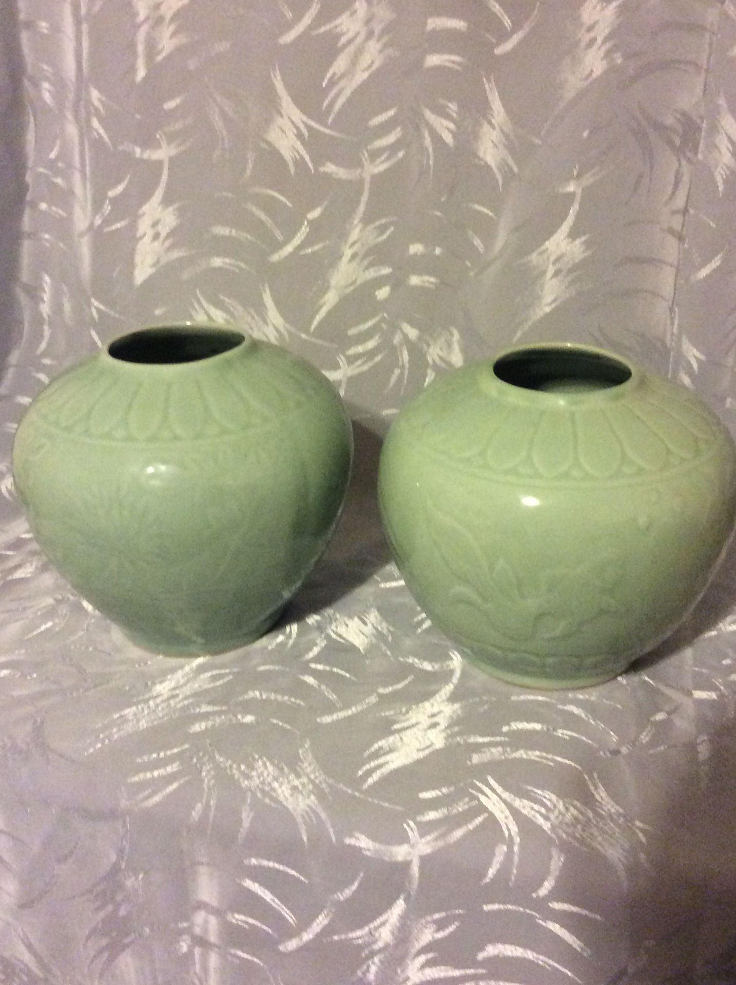 Pair Of Chinese Celadon Jars