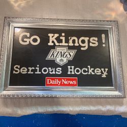 LOS ANGELES KINGS HOCKEY CUSTOM PAINTED FRAME DAILY NEWS POSTER FROM 1990 NEWSPAPER STAND  13x19 POSTER 