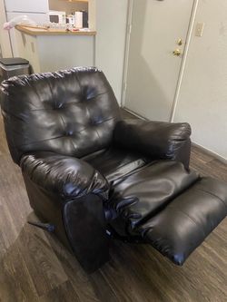 Dark Brown Faux Leather Recliner Chair