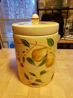 Handpainted Biscuit Canister