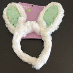 Spritz Bunny  light up Ears Headband Kids White Blue Brand New Easter 