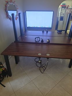 Table with built in plug