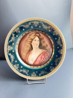 Antique 1900’s Royal Vienna Hand Painted woman with flowers