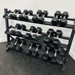 Dumbbells - Rubber Dumbbells - Weight Rack - Gym - Dumbbell Rack - Workout