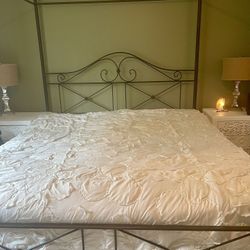 Pottery Barn Iron Canopy Bed-King 