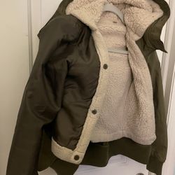 Women’s Teen Removable Fleece WArm Hooded Jacket Coat  XS