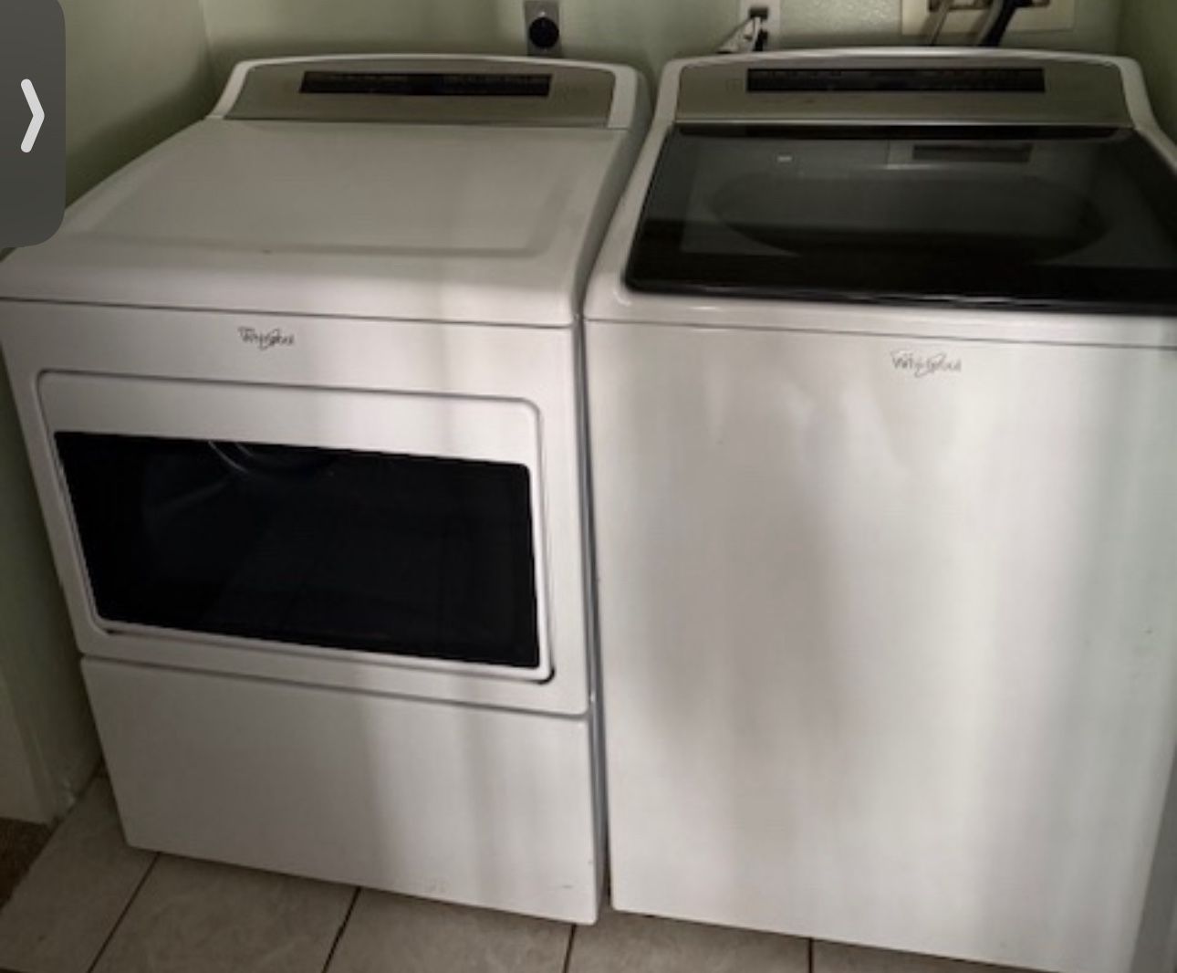 Whirlpool Washer And Dryer Set $600