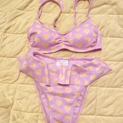 Stoney Clover Lane Flutter Strap Heart Bikini Top Large