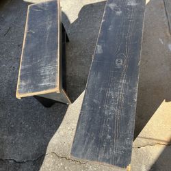 Set of 2 ( 3ft ,4ft ) Wooden Bench Long Rustic Black 