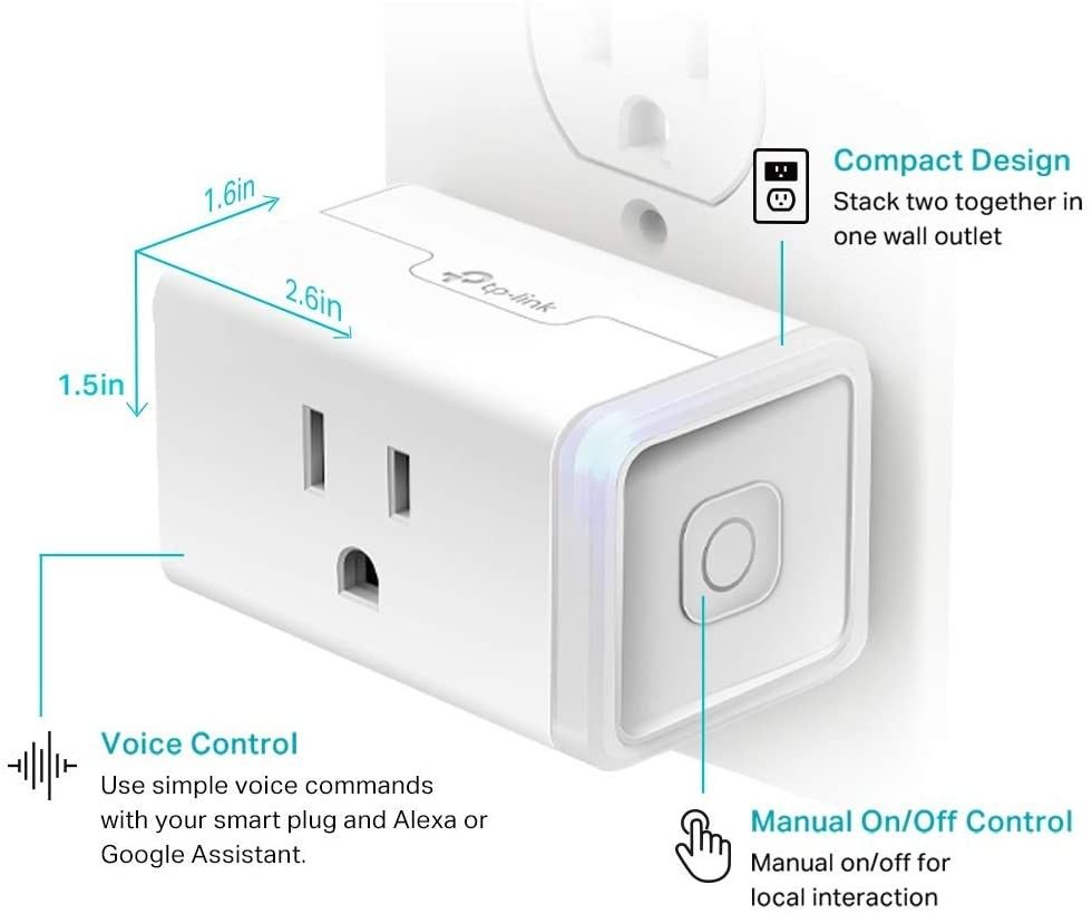 Kasa Smart Plug HS103, Smart Home WiFi Outlet Works with Alexa, Echo, Google Home &IFTTT, No