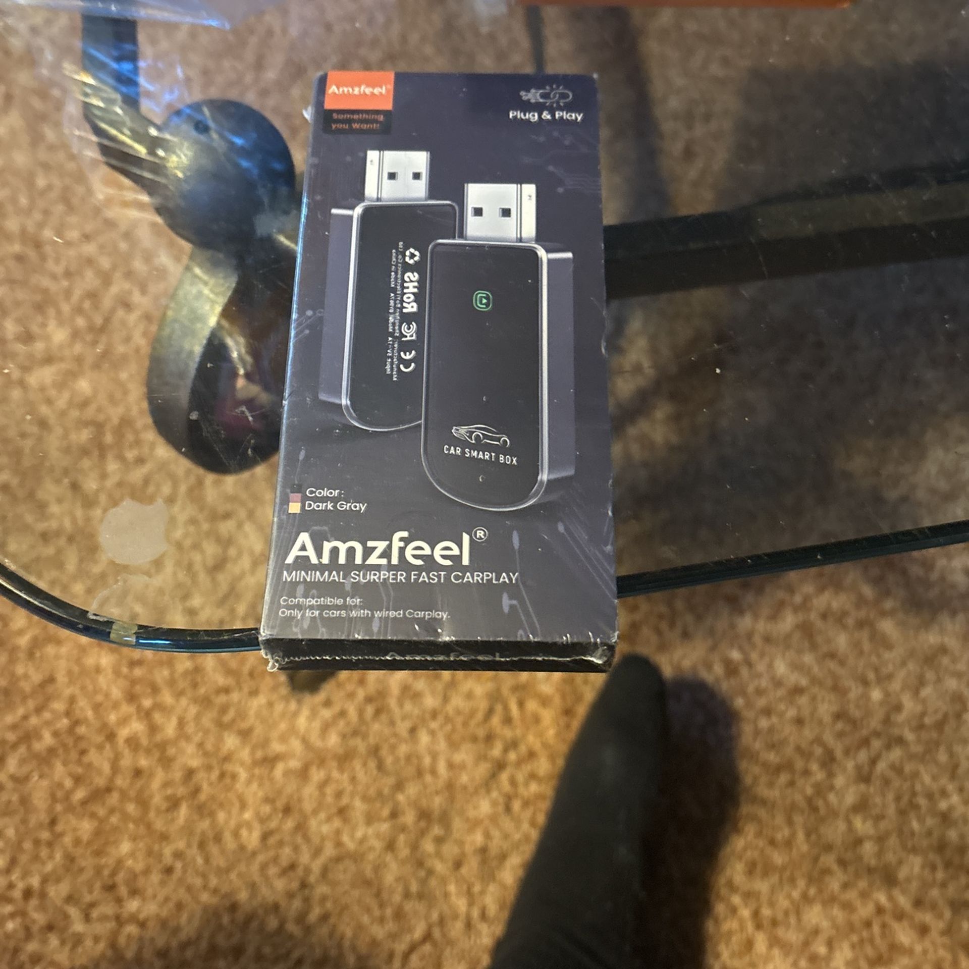 Amzfeel Wireless  CarPlay Adapter Mini Edition, Converts Factory Wired to Wireless bSuper Fast CarPlay Dongle Plug & Play CarPlay wireless adapter for