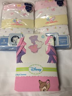 New Gerber (2) 5 packs of onesie 5-8lbs and Disney 3 pack Creepers local pick up 27610 27603 2529. Firm