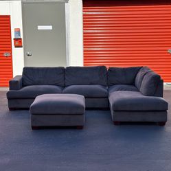 FREE DELIVERY- Modern Contemporary Sectional Sofa Couch w/ Ottoman - Retail $1.7k