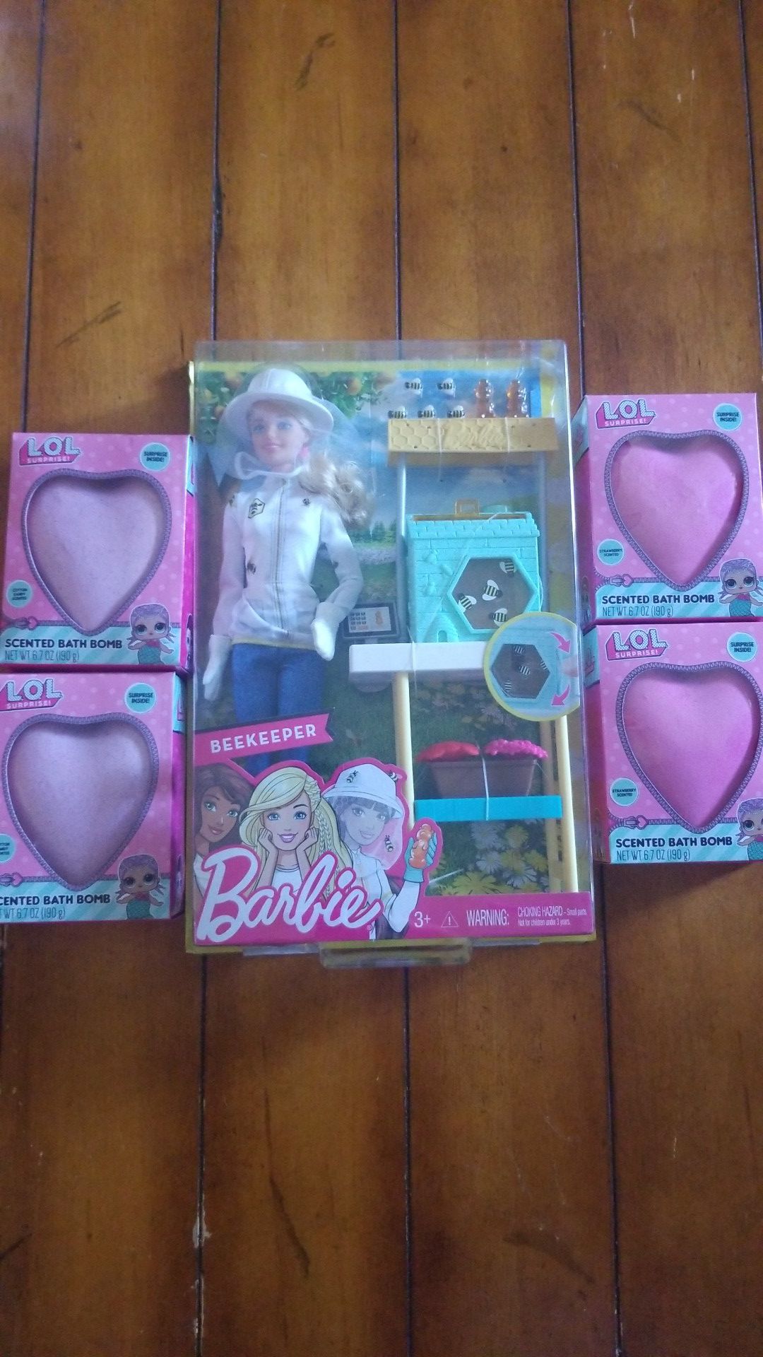 New girls toy lot Barbie beekeeper doll and LOL bath bombs with surprises inside 🐇🎁 birthday Easter basket