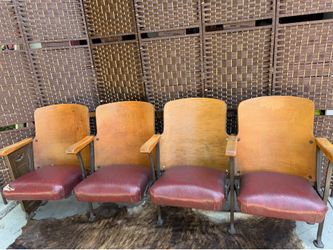 Antique AMERICAN SEATING CO. THEATER SEATS lot of 4