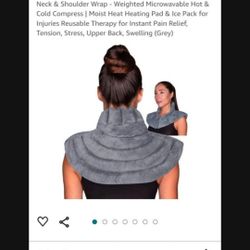 Neck & Shoulder Wrap - Weighted Microwavable Hot & Cold Compress | Moist Heat Heating Pad & Ice Pack for Injuries Reusable Therapy for Instant Pain Re