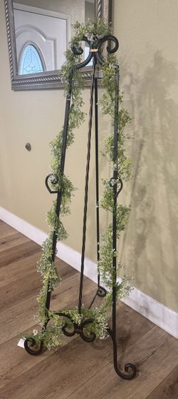 Antique Vintage Mixed Metal Display Easel 20thC size 60”H (Decoration not included)