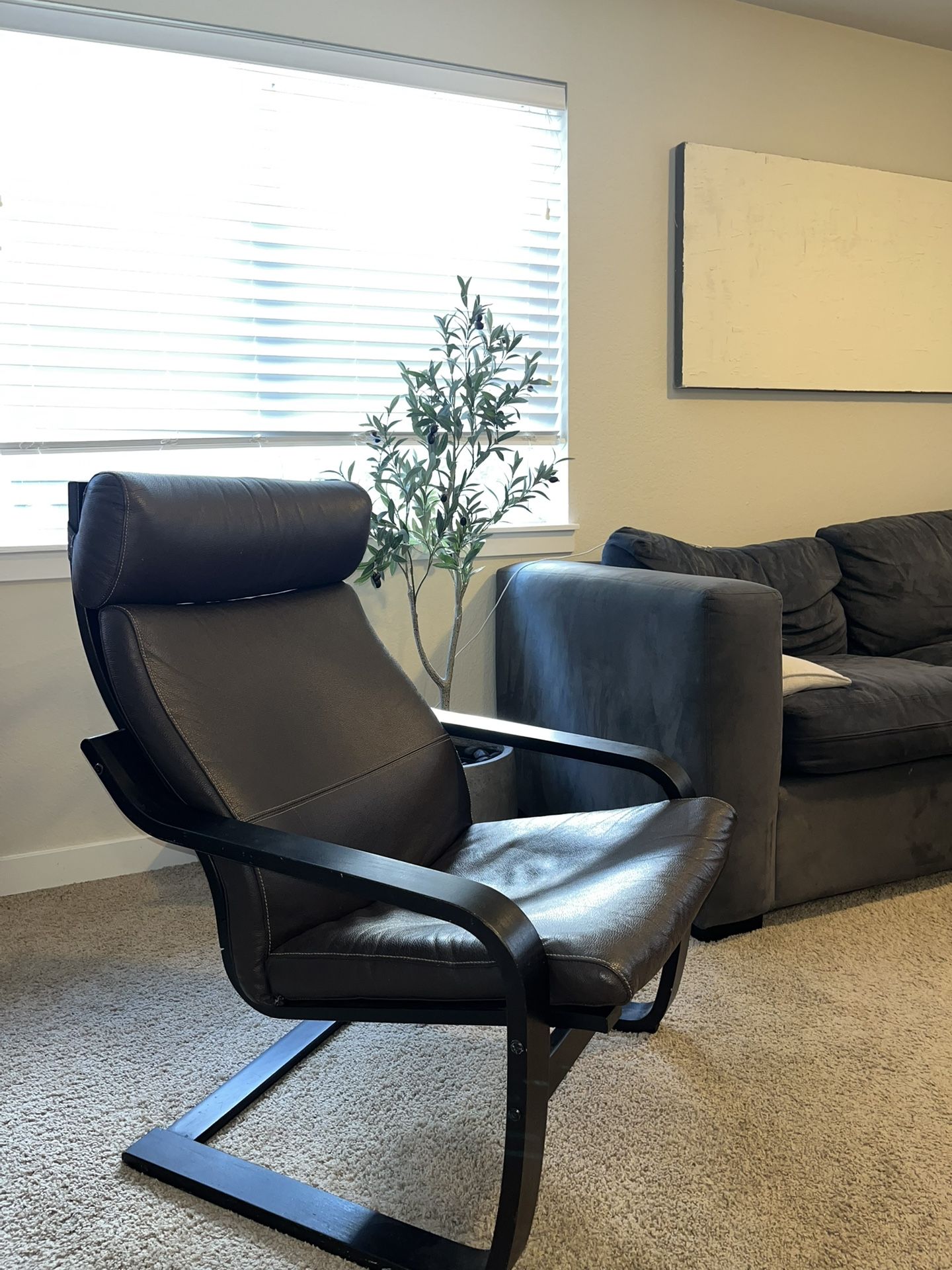 IKEA Poang Leather Chair