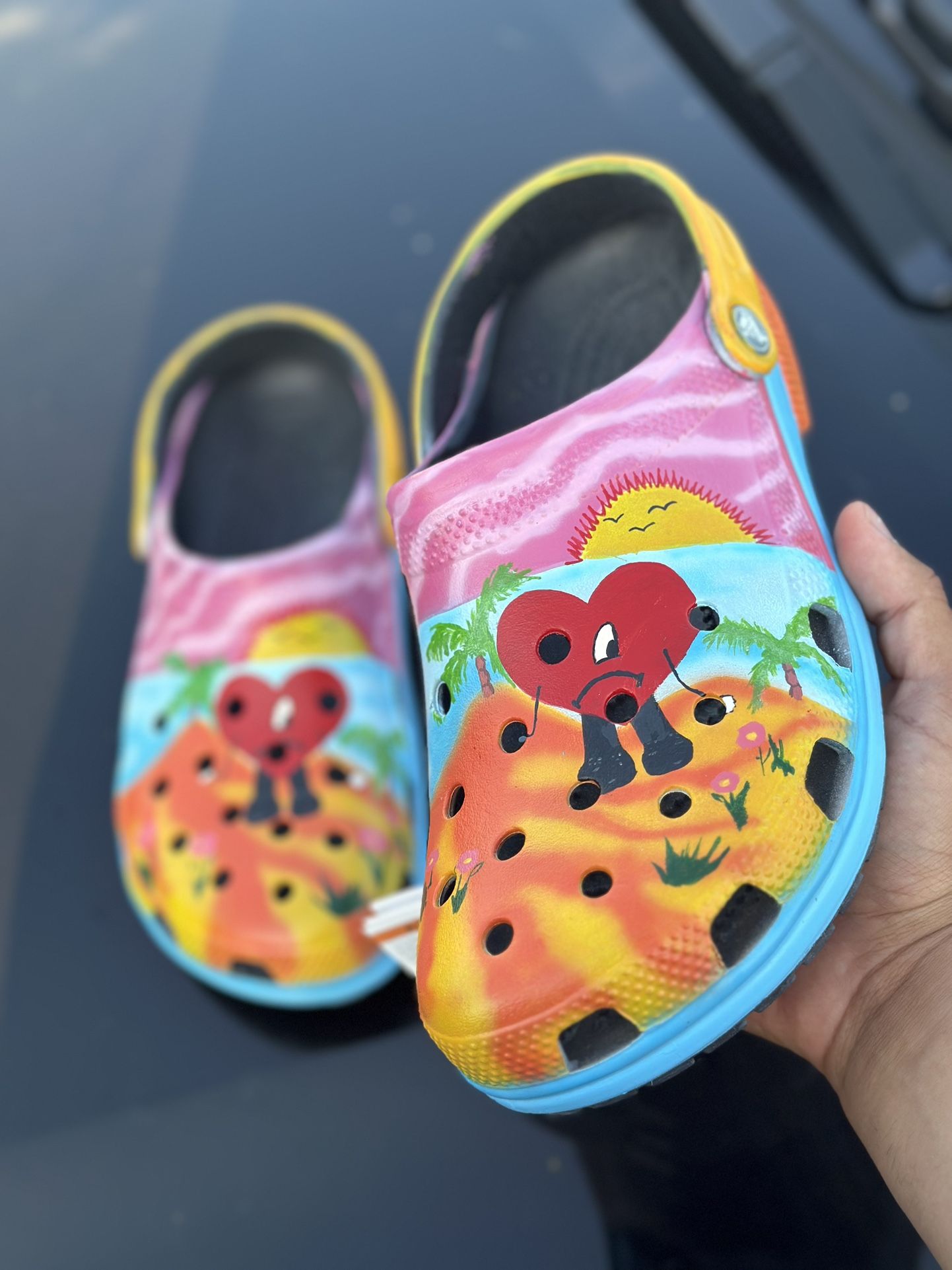 Custom Bad Bunny crocs In Verano Sin ti Size 11